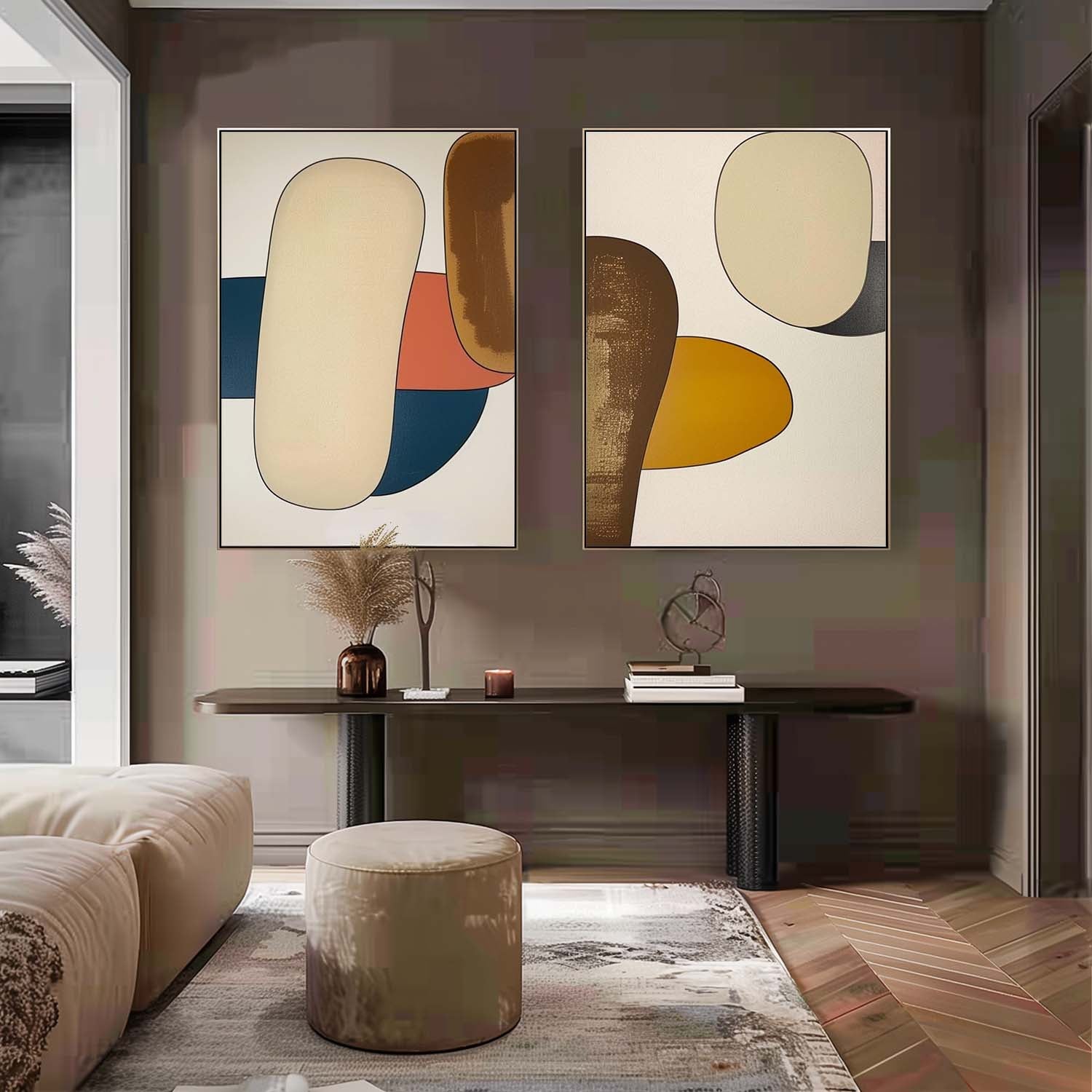 Modern Minimalist Wall Art 2 Piece Set #MMWA001