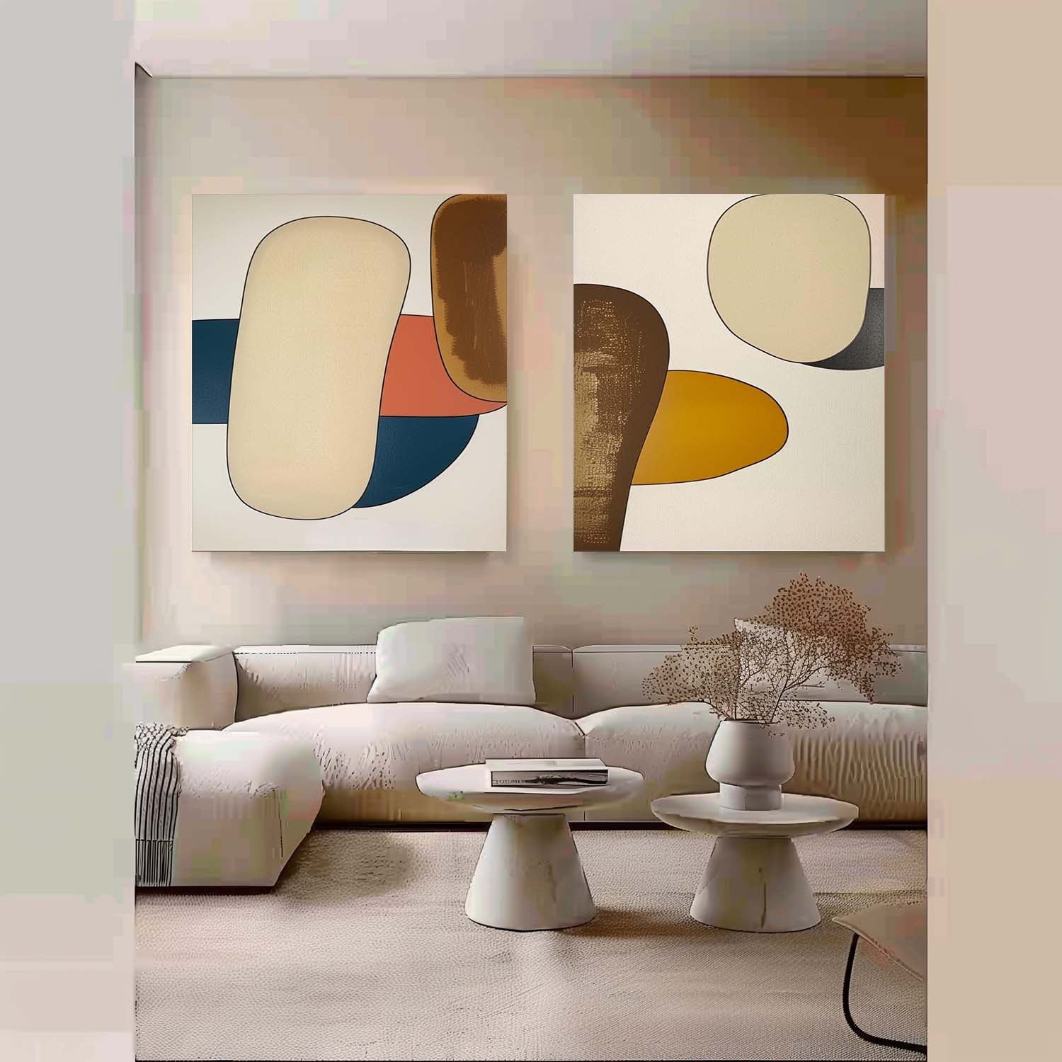 Modern Minimalist Wall Art 2 Piece Set #MMWA001