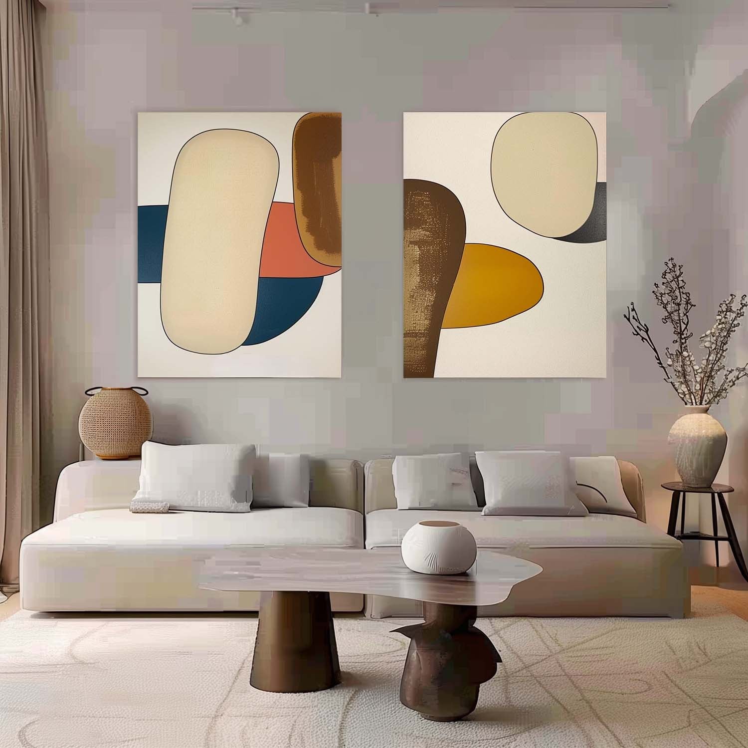 Modern Minimalist Wall Art 2 Piece Set #MMWA001